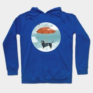 Dachshund Red Umbrella Hoodie